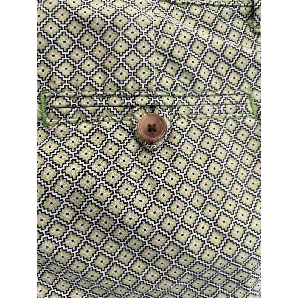 Gap Shorts Size 4R Green Summer Print Women Geometric Chino 100% Cotton Casual - Picture 6 of 9
